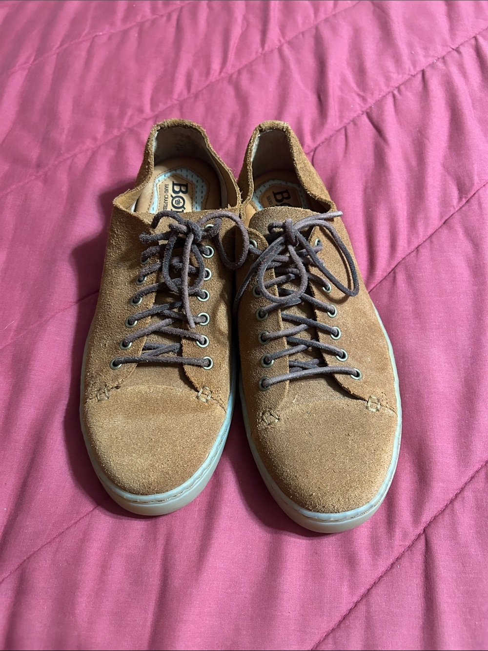 Born “Bayne Sport” Men's Sz 8 Suede Sneakers in Camel  with Brown Laces
